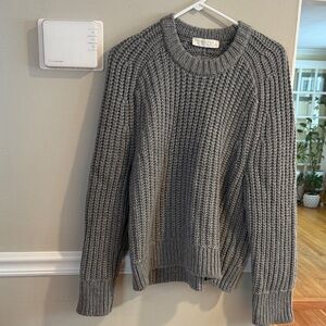 Abercrombie & Fitch Gray Chunky Ribbed Crewneck Sweater